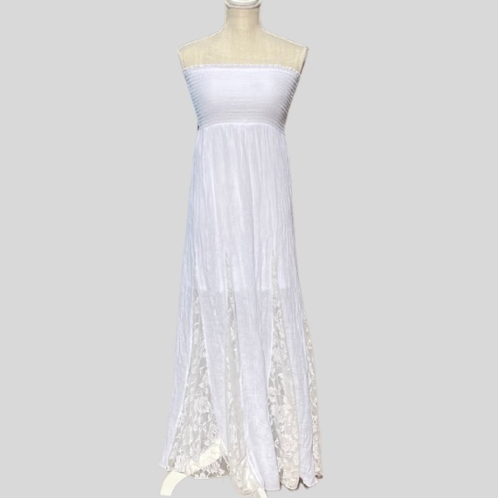Strapless Maxi Dress with Lace